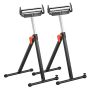 Table saw woodworking extension supports, 2 pcs., adjustable height, polished steel rollers