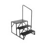 3-Step RV Steps with Handrails, Carbon Steel, 440lbs Load Capacity