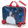 Children's rolling suitcase, 26 L, 18 inches, blue-white