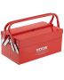 Metal tool box, 14 inch, 2 tiers, red, portable