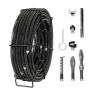 Sectional sewer cleaning cable 30.5 m x 1.6 cm with 7 pipe cutting tips