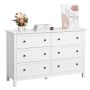 Wooden 6-drawer chest of drawers with protection, white, retro