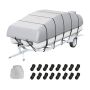 Pontoon boat cover 19-20 feet, waterproof, gray, 800D PU oxford