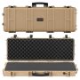 Hard lockable rifle case, 1016 mm, IP67, khaki, wheels, foam insert