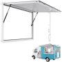 Concession window 135x84 cm, aluminum frame, rainproof, with awning door and tow hook