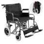 Wheelchair, carbon steel, foldable, 24-inch seat, 300-pound capacity