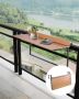Hanging Folding Balcony Table, 15 x 39 Inch, Adjustable Bar Table for Railings