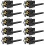 Private black door handle 10 pcs., square, keyless, 45° rotation
