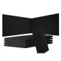 Acoustic foam panels black, 48x24x2 inches, 4 pcs., for first layer sound absorption
