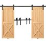 Sliding barn door hardware kit, 243.8 cm, for double doors, 112-131 cm wide, silent pulley