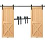 Sliding Barn Door Hardware Kit, 95" (243.8 cm), 2 Door, J-Shaped Pulley