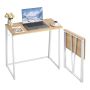 Small folding table 80 cm, oak wood, computer desk