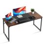 Computer desk 160 cm, metal frame, rustic brown and black colors