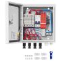 PV junction box 4-string, steel housing, IP65, with 15A fuse and 63A circuit breaker
