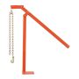 78 cm T-shaped fence post puller, stainless steel, 109.2 cm chain