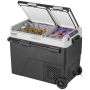 Portable 58 L car refrigerator, compressor, dual zone, 12 V, adjustable temperature