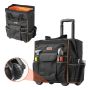 Tool bag with wheels, 25 pockets, telescopic handle, 50 kg load capacity