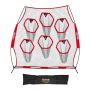 Football shooting net with 6 targets, 2438x2438 mm, red