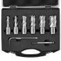 Ring cutter set, 6 pcs., M2AL high-speed steel, 1.27-2.7 cm diameter