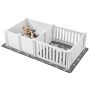 Dog whelping box, 1.86x0.97x0.5 m, plastic enclosure with adjustable door and mat