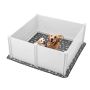 Dog whelping box 60x60x24 inches, PVC enclosure for large breeds, milky white