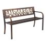 Outdoor bench, 127 cm, metal frame, PVC backrest, bronze