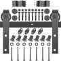 Sliding Double Barn Door Kit, Carbon Steel Tracks, For 10 Feet Doors, Thickness 1.37-1.77 Inches