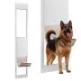 Dog door for sliding glass doors, height adjustable, aluminum frame, 346x600 mm