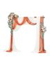 Artificial wedding arch flower set with curtains, orange, 5 pcs.