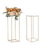 2 pcs 80 cm gold metal wedding flower stands with acrylic laminate