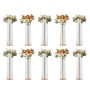10 pcs. 90 cm high crystal wedding flower stands, gold, metal