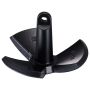 Marine Grade Cast Iron Mushroom River Anchor, 30lbs, Black Vinyl