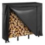 Metal firewood rack with waterproof cover, 1.22 m, powder coated