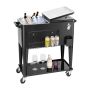 75.7 L Rolling Cooler Box, Black, Patio and Bar Cooler