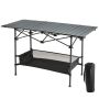 Folding Camping Table, Aluminum and Steel, 24x16 Inch, Portable