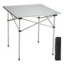 Folding aluminum camping table 24x16 inches, silver