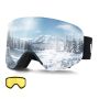 Rimless ski goggles OTG with silver mirror coating, TPU frame
