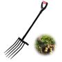 5-tine forged steel garden fork, 41 inch, metal Y-handle