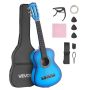 Classical basswood guitar 780 mm with accessories, blue