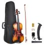 355mm Adult Violin Set with Hard Case, Rosin, Bow, Shoulder Rest (Brown)