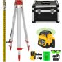 Rotary green laser set with aluminum tripod and laser level, 500 m