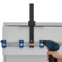 Aluminum and stainless steel adjustable cabinet handle template