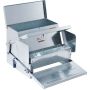 Automatic galvanized steel chicken feeder, 11.3 kg capacity