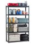 Metal storage shelves, 5 tiers, 3000 lbs, 48x18x78", black