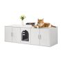 Wooden white cat litter box fence, 147 cm