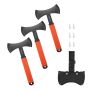 Throwing axe and tomahawk set, 3 pcs., stainless steel, TPR handle