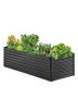 Metal Galvanized Raised Bed 6x3x2 Feet, Outdoor Planter Box Dark Gray