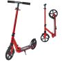 Folding children's scooter for ages 8 and up, red-black, adjustable handle