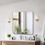 Wall-mounted makeup mirror 36x36 inches with aluminum frame and Z bracket