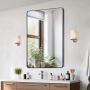 Wall-mounted makeup mirror 36x48 inches, aluminum frame, scratch-resistant